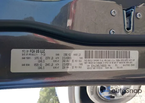 2018 Jeep Compass Sport Fwd из США, поврежденный, VIN 3C4NJCAB5JT489293